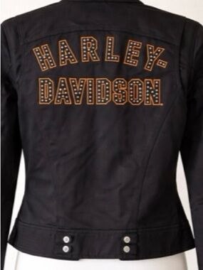 Harley-Davidson Black Jacket with Orange Studded Logo